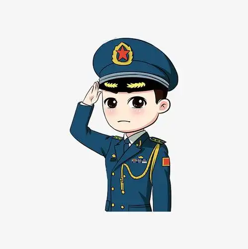 卡通手绘八一建军节解放军陆海空军