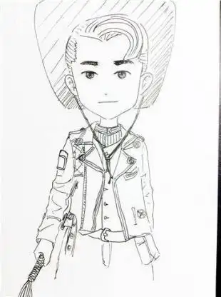 q版古风女简笔画铅笔画