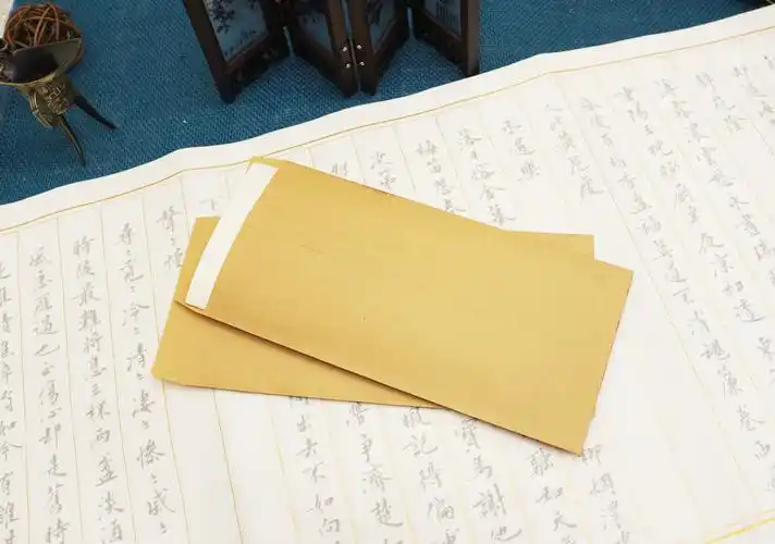 中国风古风复古传统标准中式5号信封牛皮纸中式竖式信封