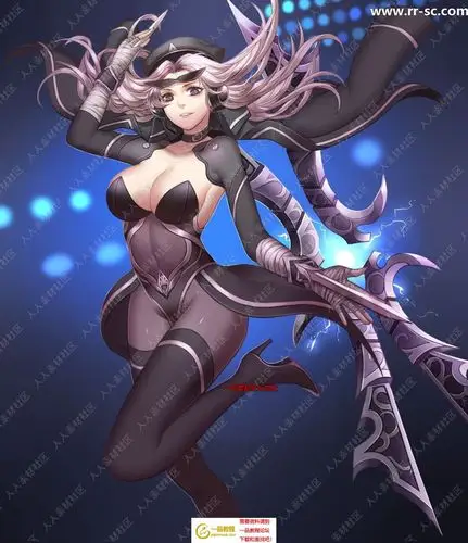 日韩风精美美女游戏角色原画插画