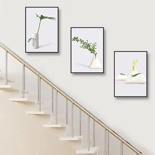 现代简约楼梯间装饰画走廊过道挂画墙面装饰壁画客厅三联景画复式楼