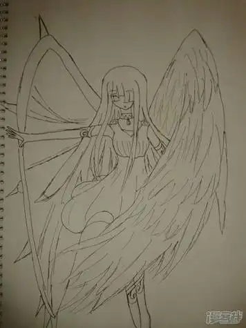 天使与恶魔简笔画 天使与恶魔简笔画各一半