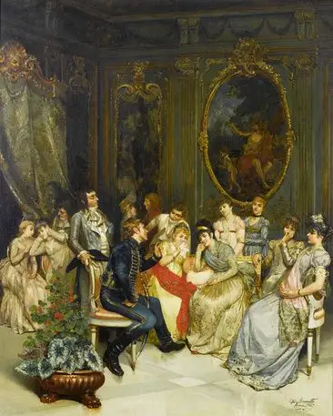 饮酒的贵族们欧洲宫廷油画