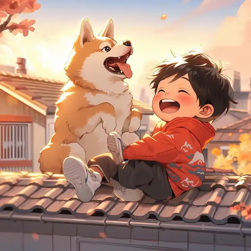 男孩和狗狗98丨治愈系漫画丨男生头像