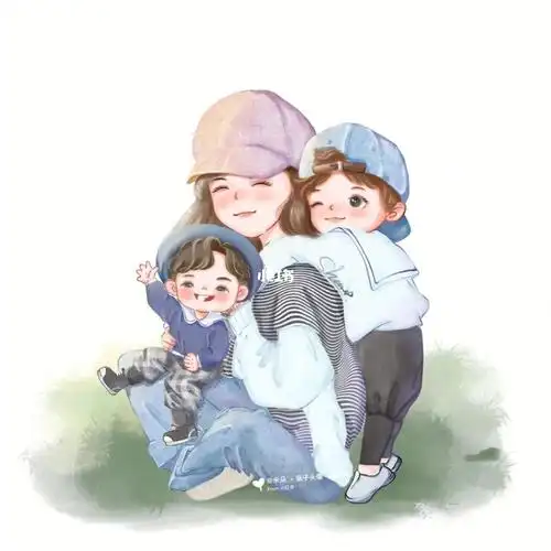 亲子头像  #头像分享  #手绘头像  #母子  #母女头像