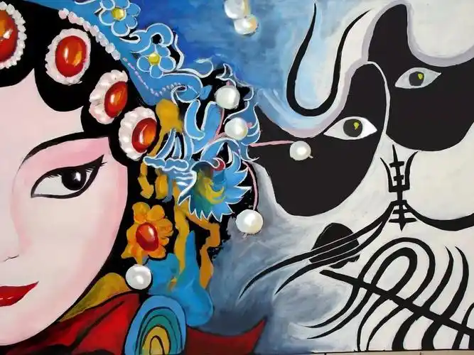 京剧花旦脸谱手绘线稿京剧花旦简笔画