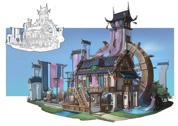 一波儿古风建筑设定~|插画|游戏原画|星锐菌 - 原创作品 - 站酷