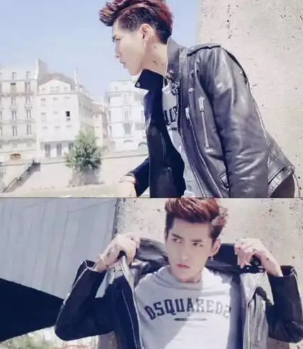 很潮的一款飞机头发型图片,连男神吴亦凡都爱的发型,个性的长刘海进行