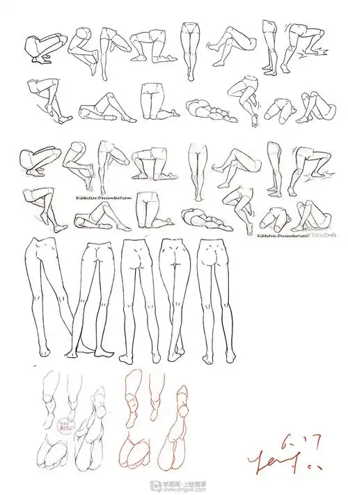 日系厚涂之腿部肌肉的透视关系