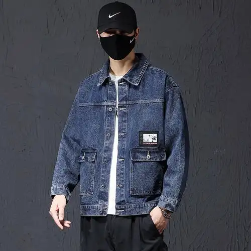 天猫春秋新款牛仔男原宿风韩版潮流夹克
