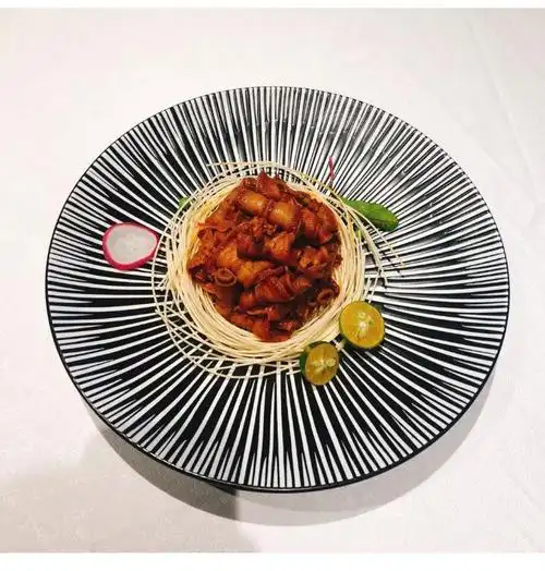 意境菜餐具酒店用品冷菜盘圆形色釉融合菜盘特色创意餐具摆盘意境菜大