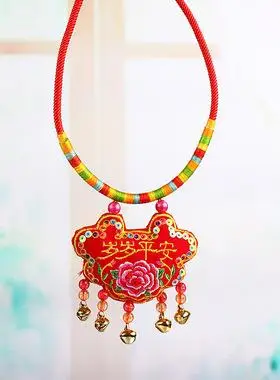 项圈锁宝宝唐装配饰虎头猪头平安锁