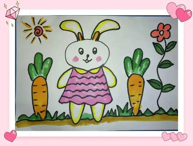 龙矿集团北皂幼儿园中班——美术篇《小兔子爱吃胡萝卜》