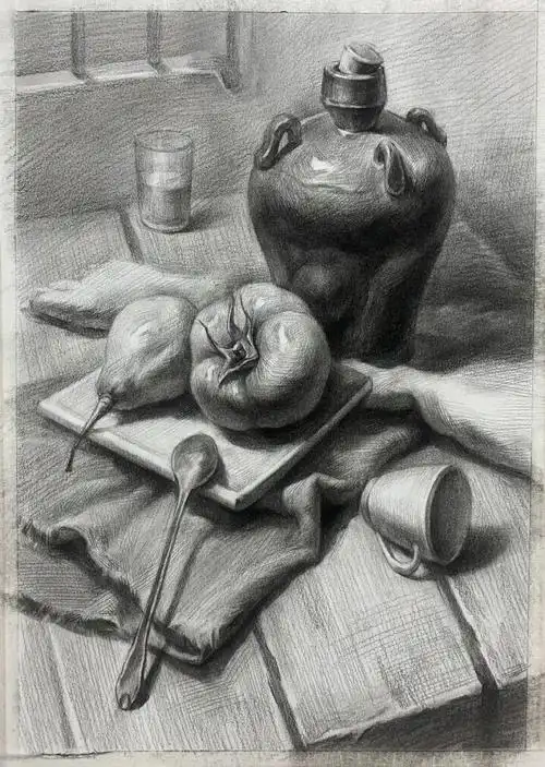 素描静物照片组合示范