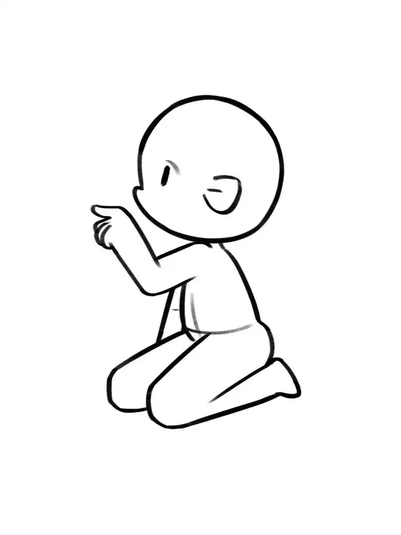 q版人物动态|3头身|坐姿 6个常用坐姿人体动态 我画的素材分享给大家