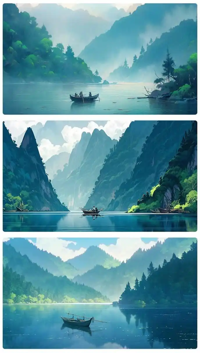 古风壁纸 | 书画一船过青山