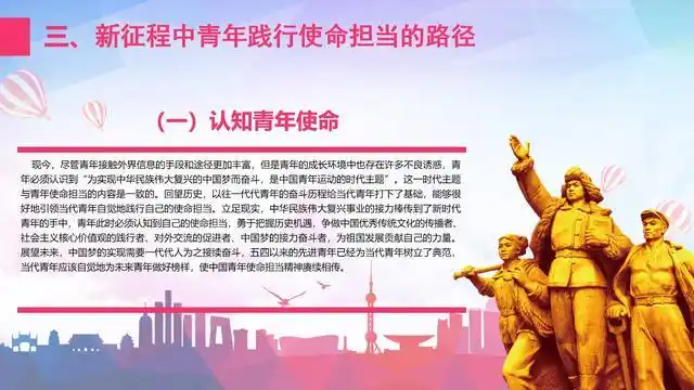 ppt课件素材新时代青年的使命担当