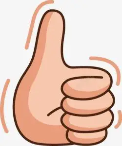 手绘卡通五指手势矢量图