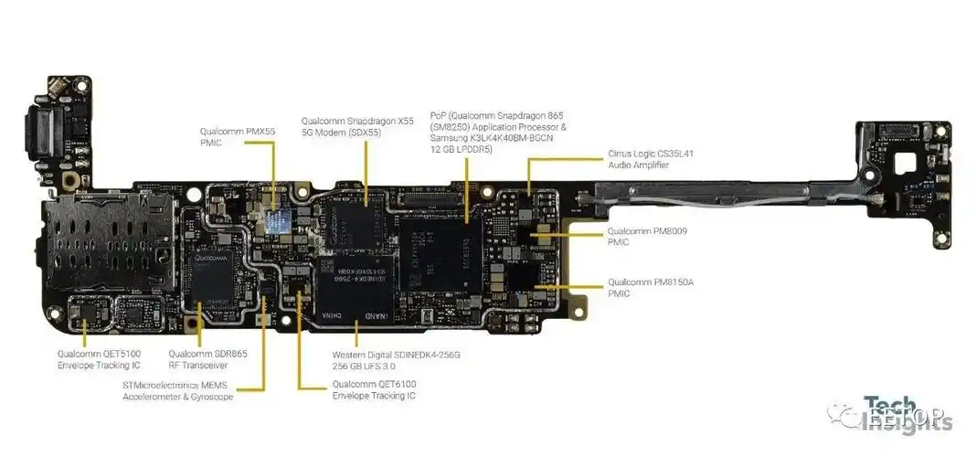 搬运小米10手机芯片级拆解全都是美国芯片