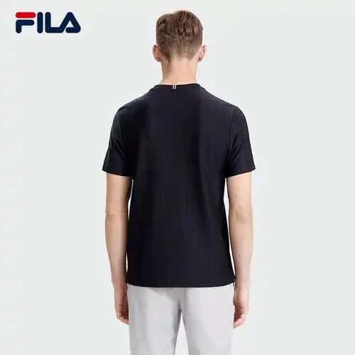 斐乐官方男士短袖基础简约商务休闲上衣t恤2023夏季时尚fila