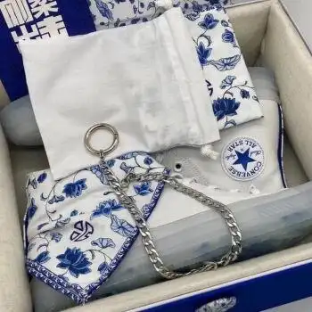 张艺兴同款蓝盒联名青花瓷1970s高帮帆布水晶底情侣休闲运动鞋莆田