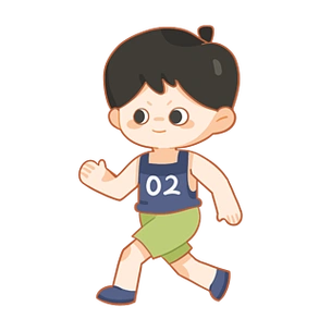 体育健身手绘风运动健身人物竞走跑步元素