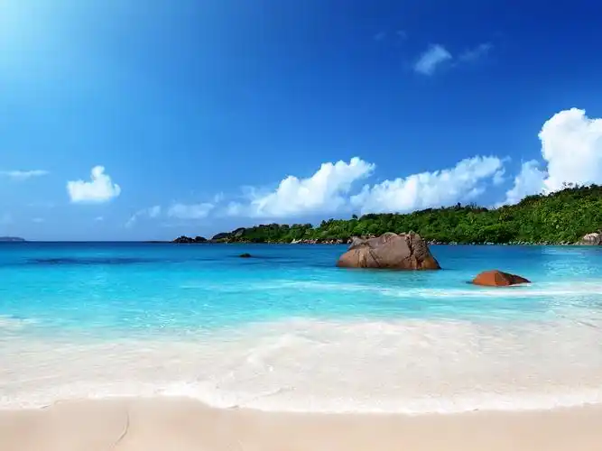 大海,礁石,蓝天,白云,晴朗,清凉,自然,海边,风景大海壁纸图片