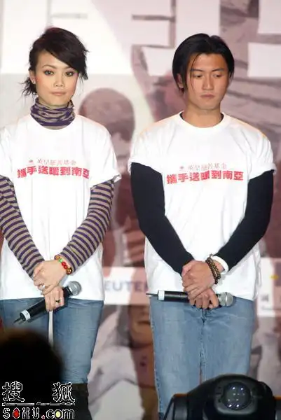 图文:港台群星捐助海啸灾民-容祖儿谢霆锋