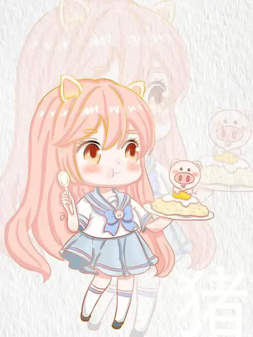 手绘插画十二生肖可爱q版治愈插画之猪