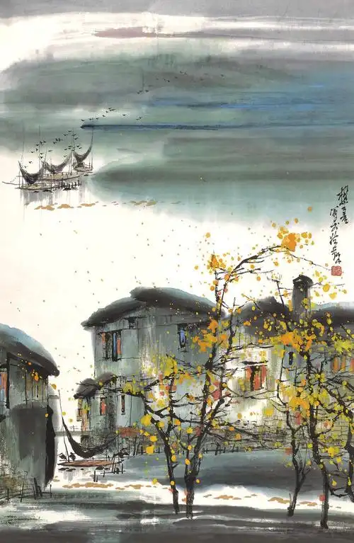 刘懋善江南水乡国画
