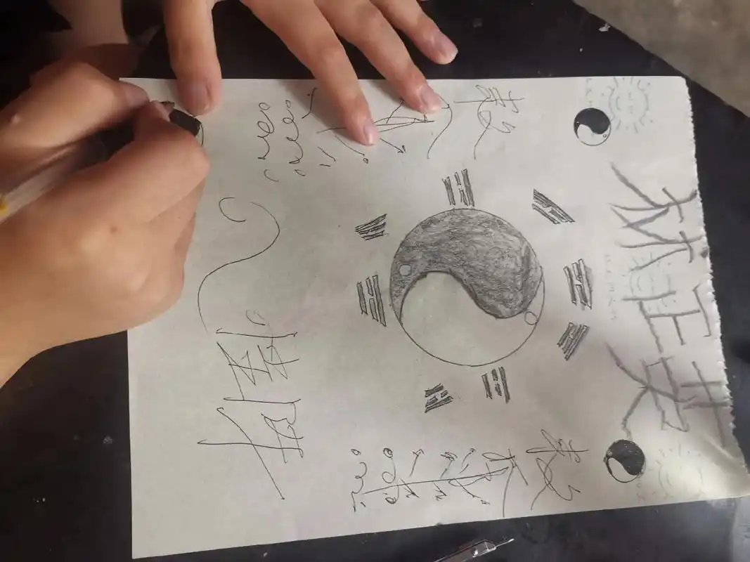 做开作业,就喜欢画这,八卦图. - 抖音