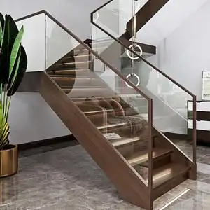 别墅玻璃楼梯扶手图片