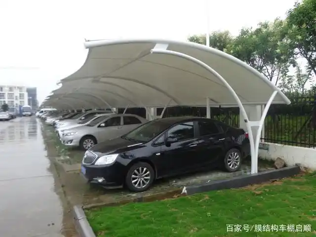 轿车车棚设计方案家用车棚效果图车棚pvc膜布安装视频,膜结构膜布品牌