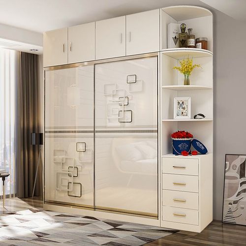 【可定制】 衣柜推拉门大衣橱烤漆柜门简约现代储物柜卧室转角衣柜