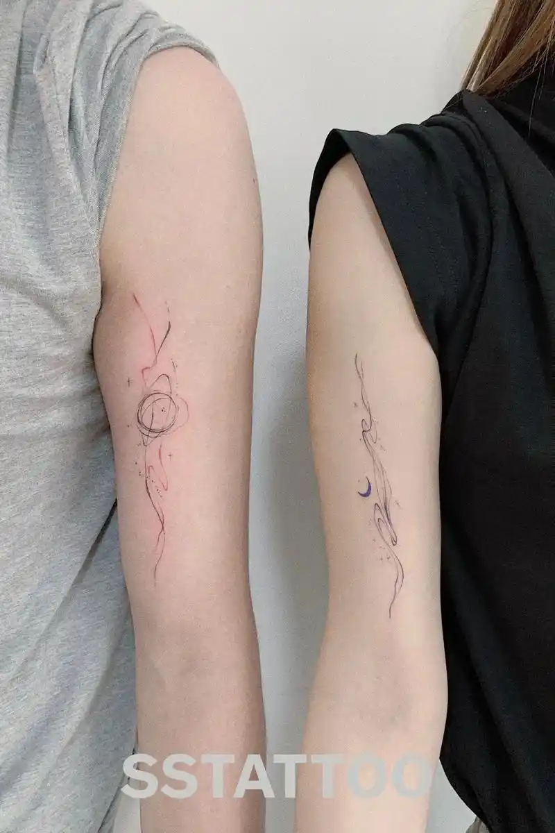 情侣纹身设计3.云雾消散之际,我爱你人尽皆知#刺青艺术 #线 - 抖音