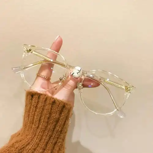 透明金丝比黑框眼镜还要高级太韩啦7575韩