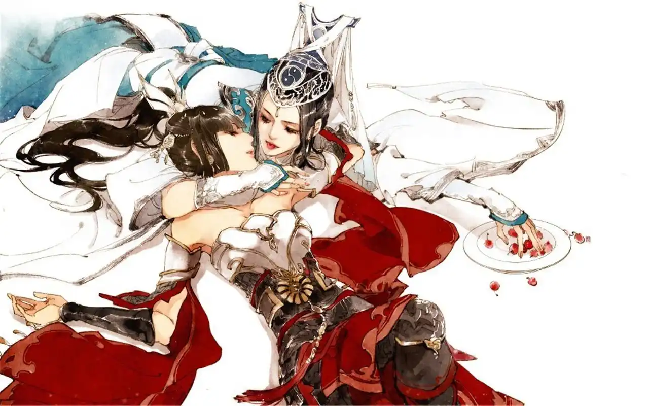 中国古装风格武侠小说人物唯美手绘图片桌面壁纸下载(2)