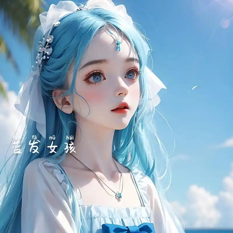 值得长期不换的头像,今日份蓝发女孩.#女生头像属于你的限量版 - 抖音