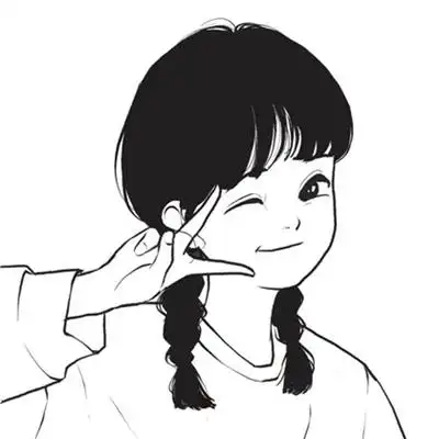 简约耐看的独一无二手绘情侣头像 一男一女不容易发现的情头图片_情侣