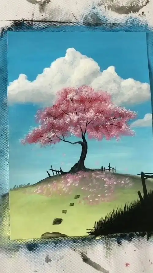 一幅养眼的颜料画作品