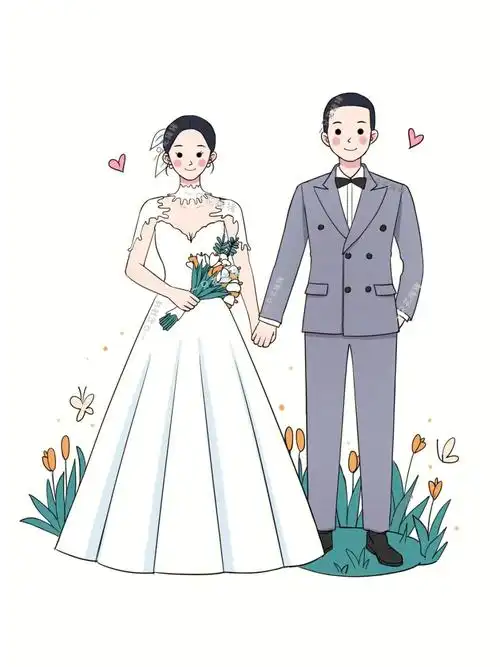 手绘婚纱照