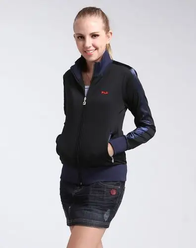 斐乐fila女款炭黑色时尚长袖针织运动上衣26113501-1_唯品会