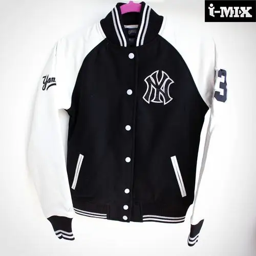 棒球衫ny_包邮反季大清仓 美国mlb女式羊毛呢ny洋基队棒球服情侣外套