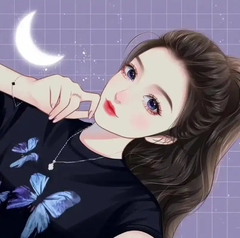 简单干净好看头像图片,梦幻冰紫色星空少女头像