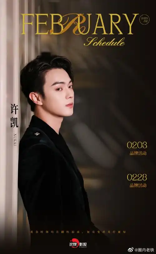许凯2月行程图##许凯二月行程图