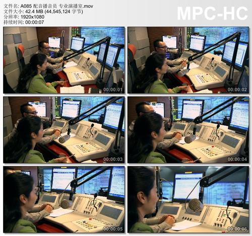 配音播音员 专业演播室 实拍视频素材