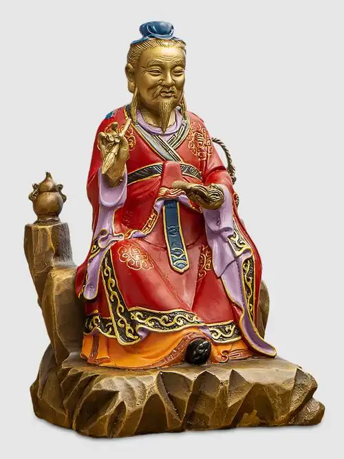 新升级孙思邈铜像道教药王像神医孙思邈神像纯铜医圣孙真人菩萨铜像