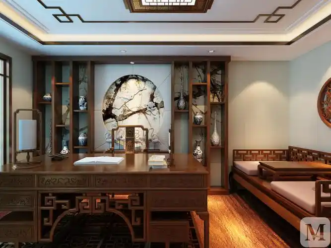 中式书房吊顶装修效果图