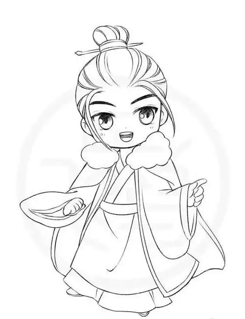 古风汉服人物手绘线稿|绘画|白描|线描|古体诗_网易订阅