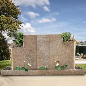 大型庭院假山水幕墙流水屏风造景入户花园室外石头鱼池园林景观